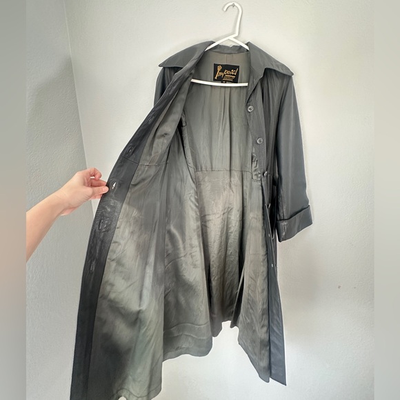 Vintage Imperial gray leather trench coat - Picture 10 of 13